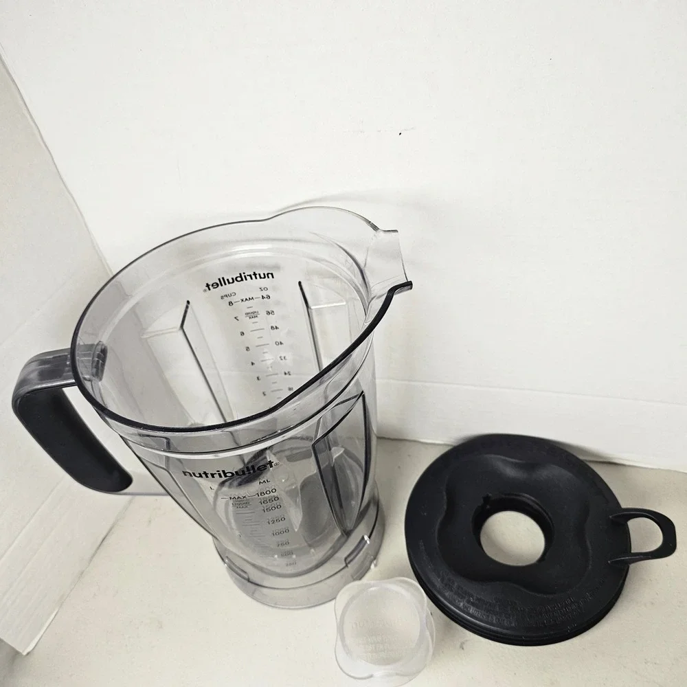 NutriBullet 64oz Blender Pitcher Replacement with Lid and Integrated Blade Clear